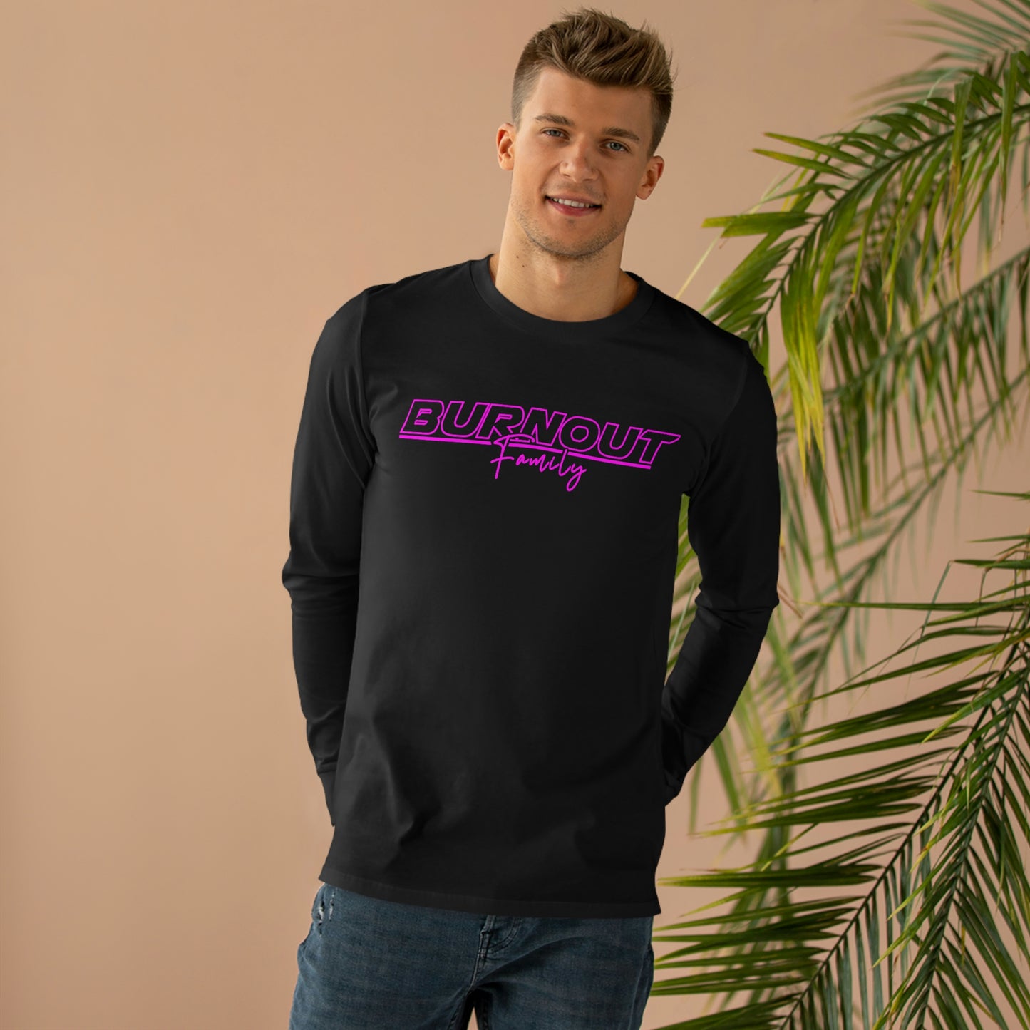 BURNOUT FAMILY - HOT PINK  Longsleeve Tee